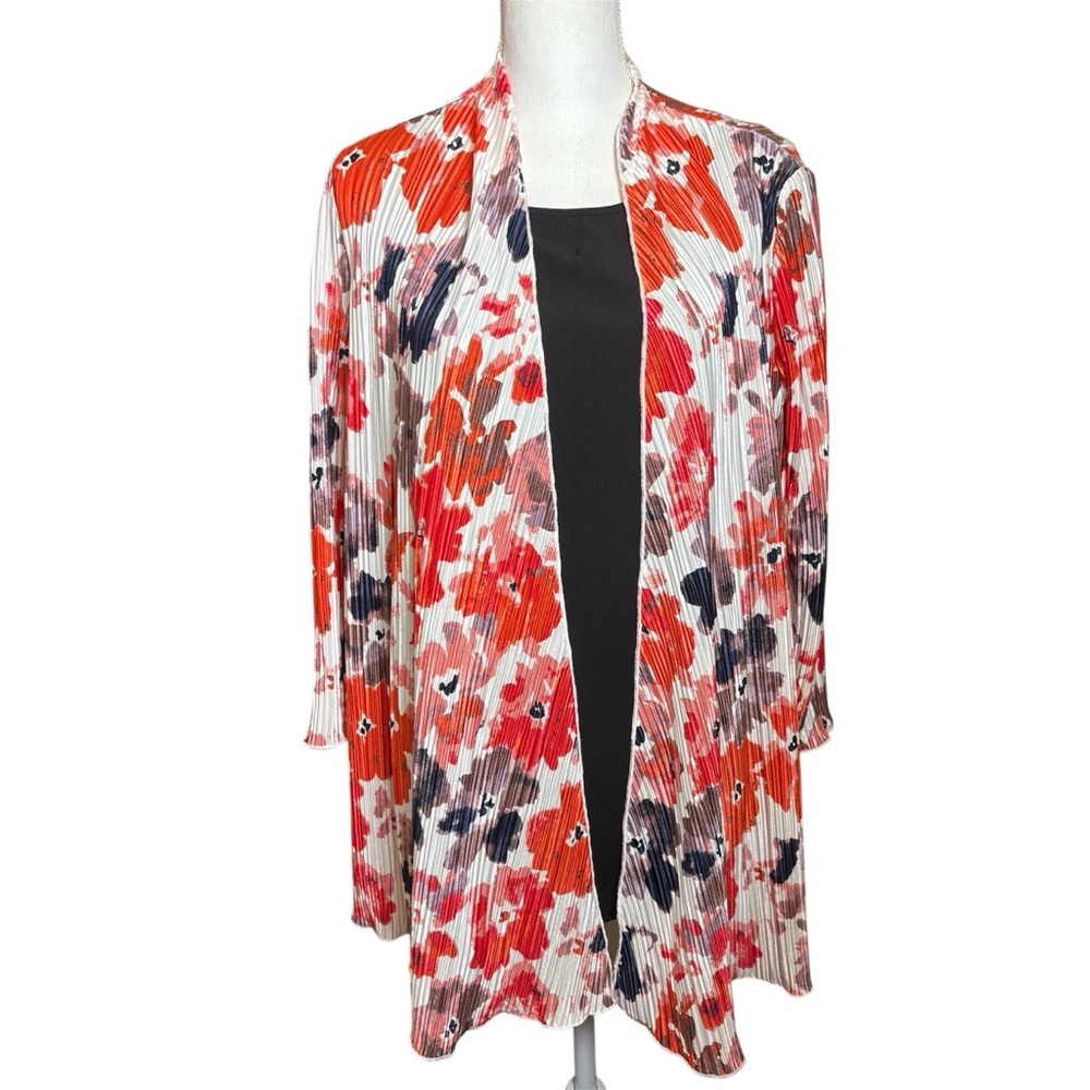 Slinky Brand Floral Top with Red and White